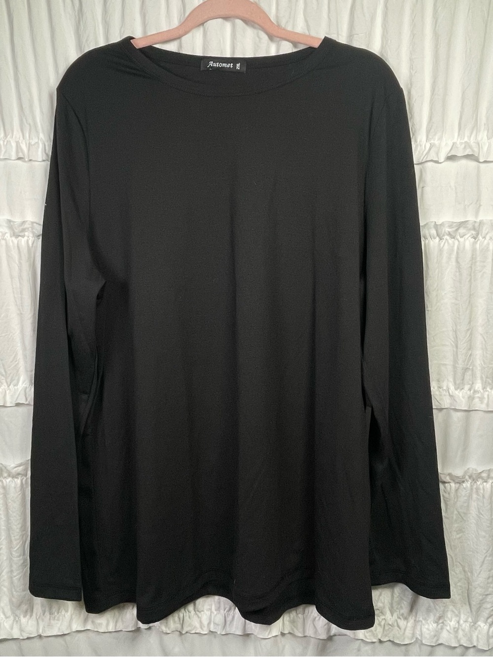 Automet Oversized Tunic Top 2XL Plus Long Sleeve Loose Fit Stretch Blouse Soft